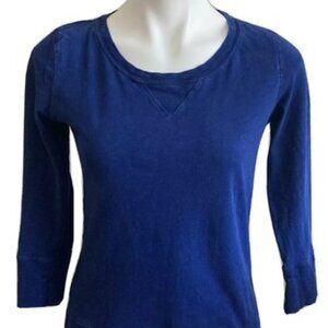 j crew 3/4 sleeve light sweater blue 100% cotton